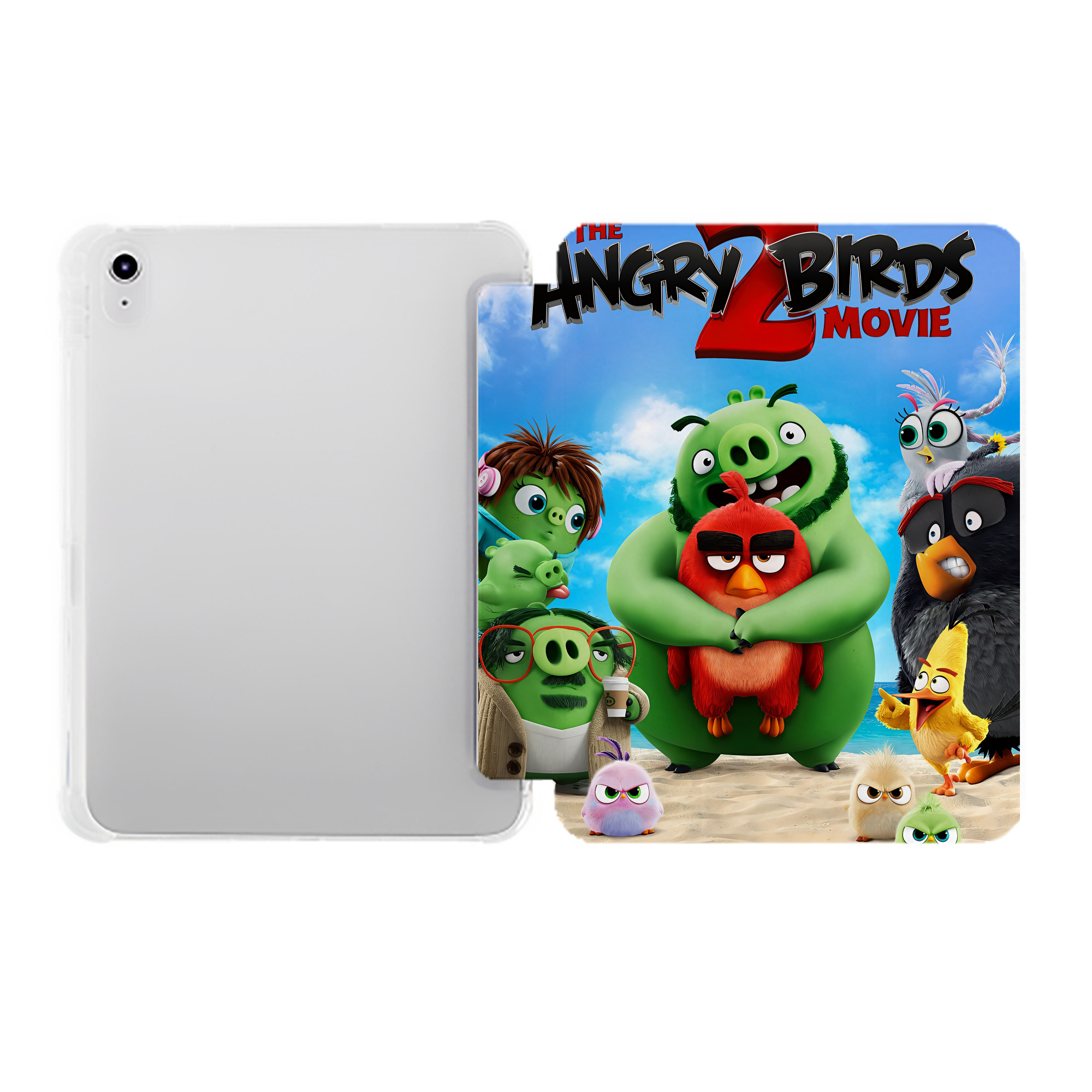 （画像用） Angry Birds アングリーバード IPad ケース ペン収納付き 三つ折りスタンド PUレザー×シリコン 対応機種9.5/10.5/10.9インチ